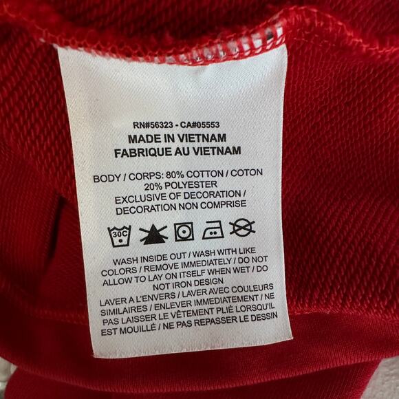 Nike Sweatshirt WMNS M Pullover Loose Fit Crew Neck Red Cheetah Swoosh Logo - Picture 7 of 8